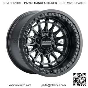 MetalFX Delta R Beadlock 15x7/15x10 Wheels Black Polaris RZR Turbo R & Pro R For: Polaris