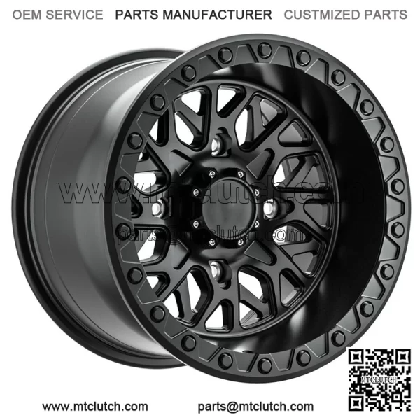 Set of 4 UTV H133 Glamis 15x8 4x156 Satin Black Wheels Rims 15" Inch For: Polaris