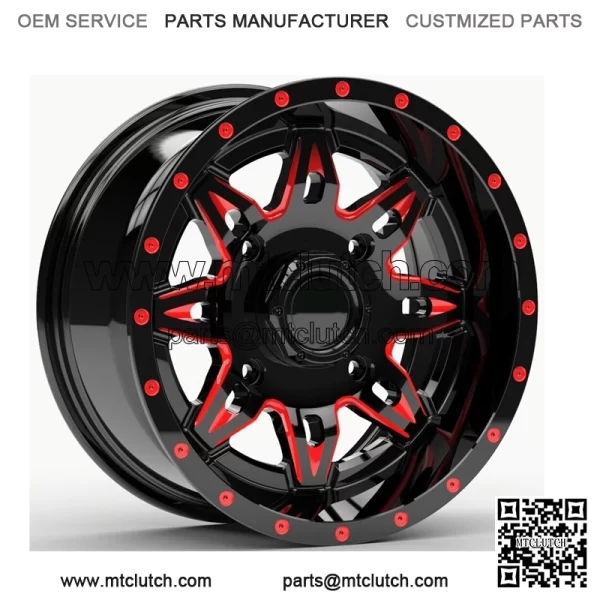 UTV Wheels Red/Black 14" Polaris RZR 1000 XP 4 For: Polaris