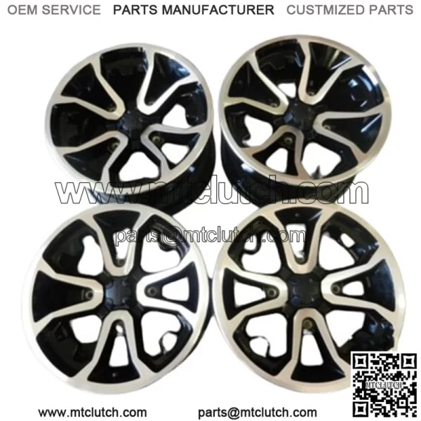 Can Am OEM Wheel Rim Set 14" New Take Off 14x7 14x8.5 4x137mm Black Machined