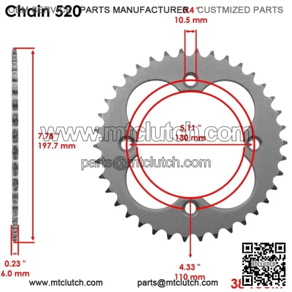 Front & Rear Sprockets Kit for Honda TRX450R TRX450ER 2006-2014 (For: Honda) - Image 3