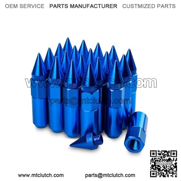 6061 aluminum 90MM pointed nut M12*1.5# blue