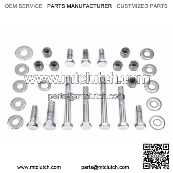 Chrome Upper and Lower Engine Motor Mount Hardware Bolt Set Softail Harley FXST (For: Harley-Davidson)