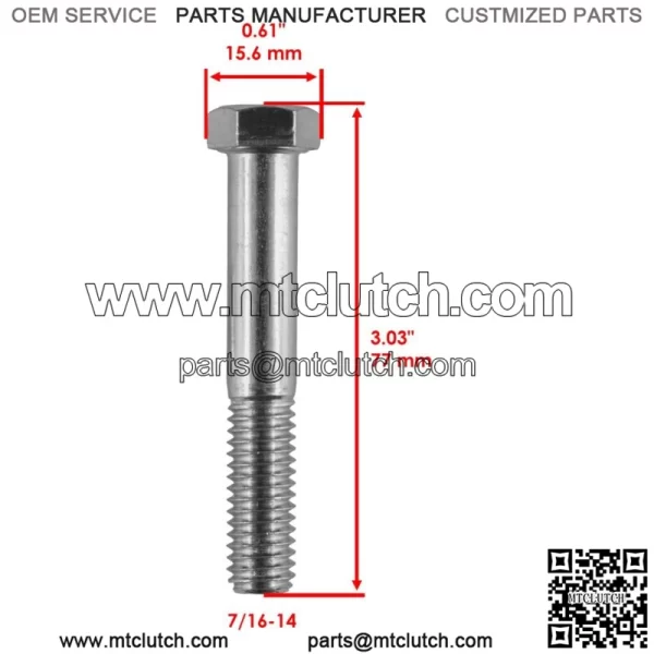 4x Control Arm Bolt Rear Lower for Polaris Sportsman 700 2002-07 / 7/16-14 For: Polaris Sportsman 570 - Image 2