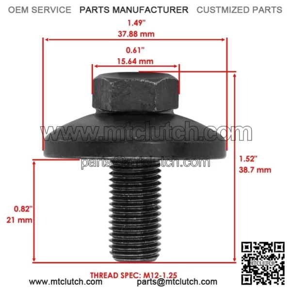 584309301 Blade Bolt & Washer For Poulan PB 20A46 / PP 105G30 / PP 155G42 - Image 2