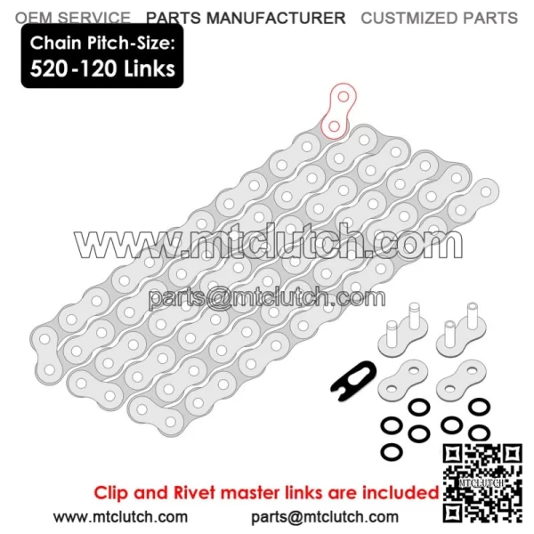 O-Ring Blue Drive Chain for Yamaha Raptor 700 YFM700R Se 2006-2013 (For: Yamaha Raptor 700) - Image 2
