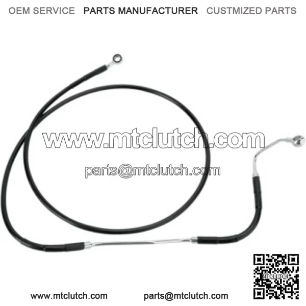 10 72 3/4 Extended Length Black Vinyl Upper Brake Line Harley Touring 09-13 ABS (For: Harley-Davidson)