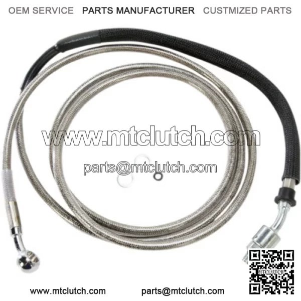 80 1/8" Stainless +10 Extended Hydraulic Clutch Cable Harley Touring 13-16 CVO (For: Harley-Davidson)