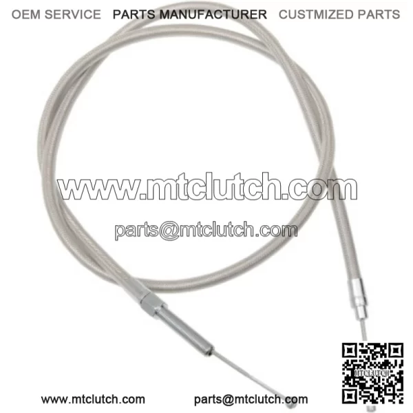 66 11/16" Braided Stainless Extended Clutch Cable Harley Softail Dyna Touring XL (For: Harley-Davidson)