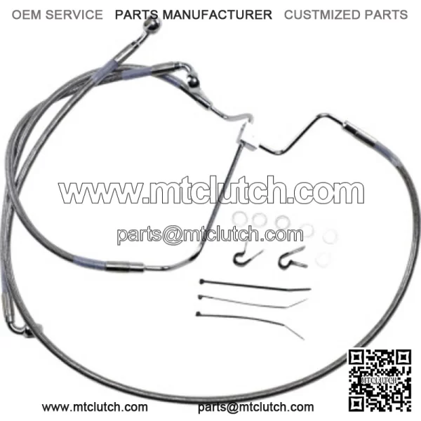 10 Extended Braided Stainless Steel Upper Brake Line Harley Kit Touring 14-19 (For: Harley-Davidson)