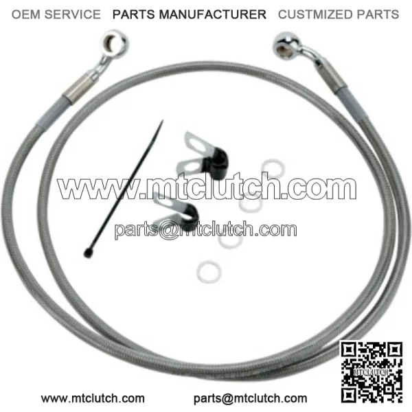 6 44 3/8 Extended Braided Stainless Upper Brake Line Harley Sportster XL 04-10 (For: Harley-Davidson)