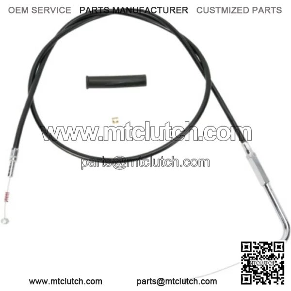 Black Vinyl Idle Cable 48 1/2" 90 Degree 4 3/4" Travel Harley 96-17 Big Twin Cam (For: Harley-Davidson)