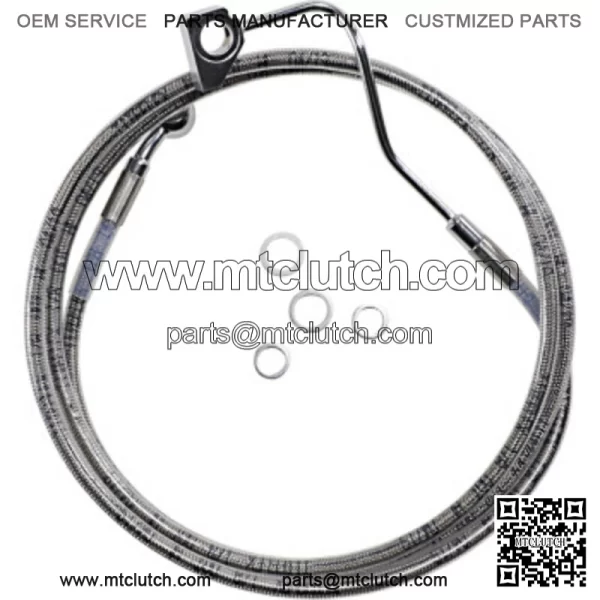 70 1/2" +6"  Extended Stainless Steel Upper Brake Line Harley Touring 14+ ABS (For: Harley-Davidson)