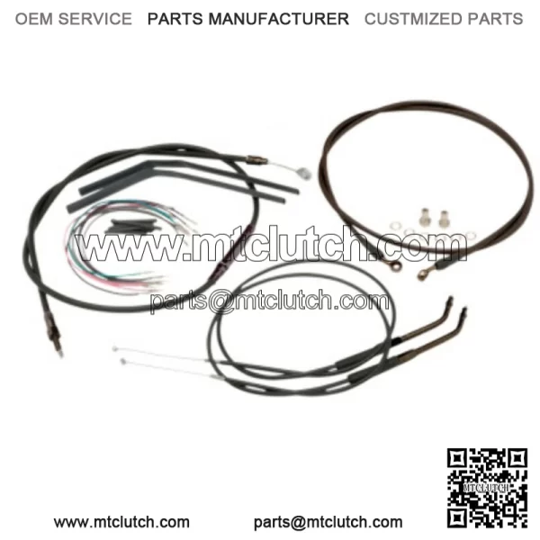 16" Black Vinyl Handlebar Control Cables Complete Kit Dyna Harley 07-11 (For: Harley-Davidson)