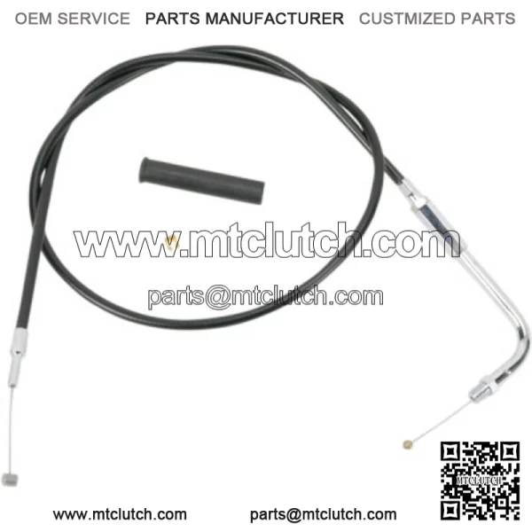 Black Vinyl Throttle Cable 34 1/2" 90 Degree 5" Travel Harley 88-95 Big Twin XL (For: Harley-Davidson)