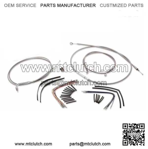 16" Stainless Handlebar Control Cables Complete Kit Softail Harley 00-06 (For: Harley-Davidson)