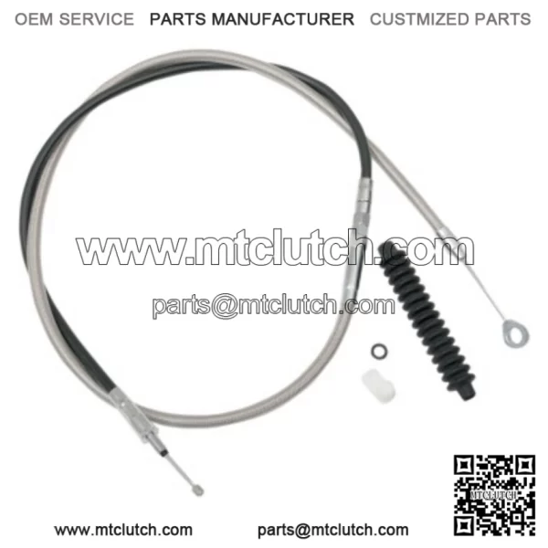 80" Braided Stainless Extended Clutch Cable Wire Harley Softail Dyna Touring XL (For: Harley-Davidson)