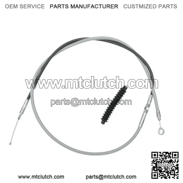 70 11/16" Braided Stainless +8 Extended Length Clutch Cable Harley Touring 08-16 (For: Harley-Davidson)