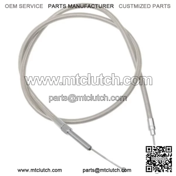 76 11/16" Braided Stainless Extended Clutch Cable Harley Softail Dyna Touring (For: Harley-Davidson)