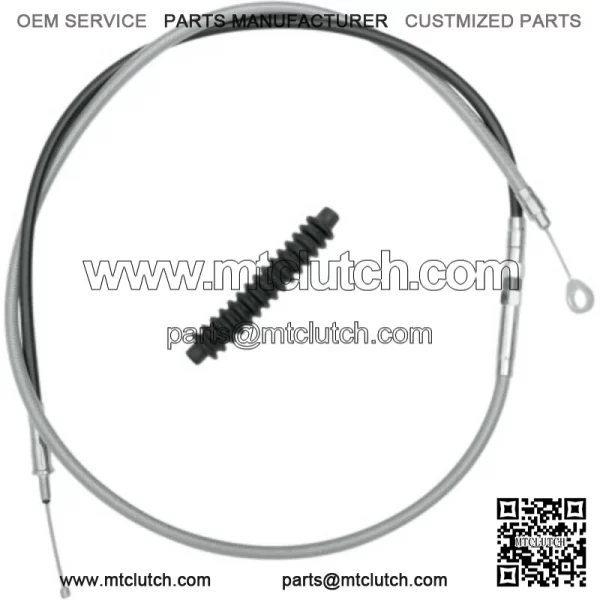 66 11/16" Braided Stainless +4 Extended Length Clutch Cable Harley Touring 08-16 (For: Harley-Davidson)