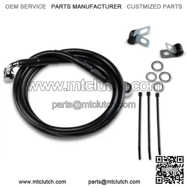 4 49 1/4 Extended Length Black Vinyl Upper Brake Line Harley Softail 99-07 (For: Harley-Davidson)