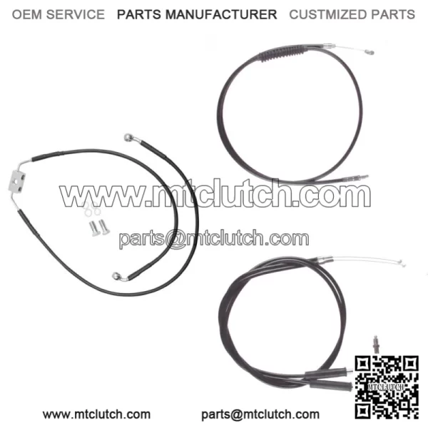 Black Cable & Brake Line Bsc Kit 12" Apes 2012-2017 Harley-Davidson Dyna w/ABS (For: Harley-Davidson)