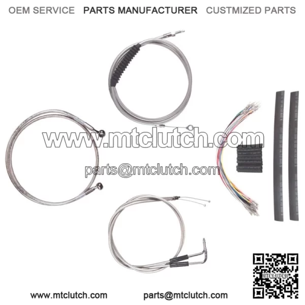 Stainless Cable & Brake Line Cmpt Kit 16" Apes 2007-2015 Harley Softail No ABS (For: Harley-Davidson)