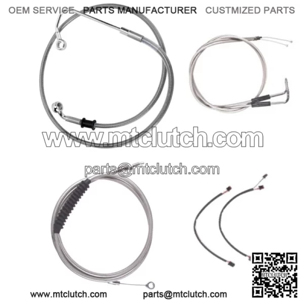 Stainless Cable & Brake Line Cmpt Kit 16" Apes 2011-2015 Harley Softail w/ABS (For: Harley-Davidson)