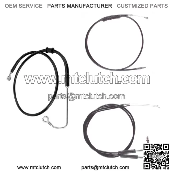 Black +12" Cable & Brake Line Bsc Kit 2011-2015 Harley-Davidson Softail w/ABS (For: Harley-Davidson)