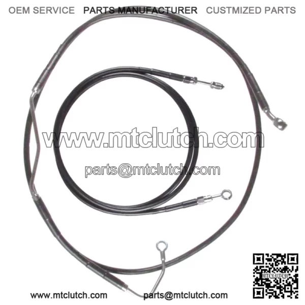 Black Clutch & Brake Line Bcs Kit 14" Apes 2017 & Up Harley Road King w/ABS (For: Harley-Davidson)
