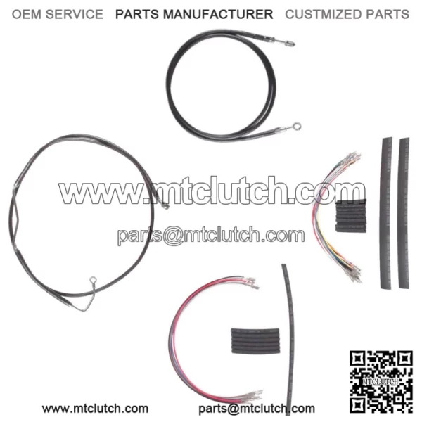 Black +10" Clutch Brake Line Cmpt Kit 2008-2013 Harley-Davidson Touring CVO ABS (For: Harley-Davidson)