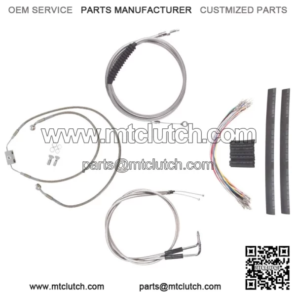 Stainless Cable & Brake Line Cmpt Kit 13" Apes 2012-2017 Harley Dyna w/ABS (For: Harley-Davidson)