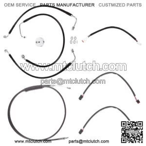 Black +8" Cable & Brake Line Cmpt Kit 2018-2019 Harley Softail Fat Bob No ABS (For: Harley-Davidson)