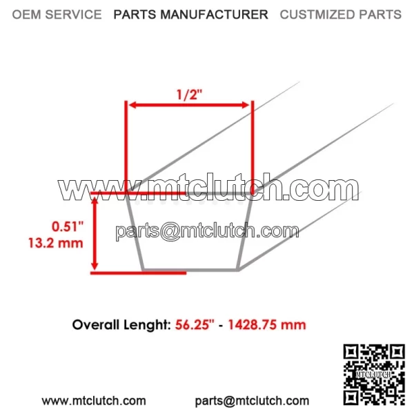 48285 486284 52" Deck Drive V Belt For Scag Super Z SMZ52  SSZ18 20 22 STHM 18 - Image 3
