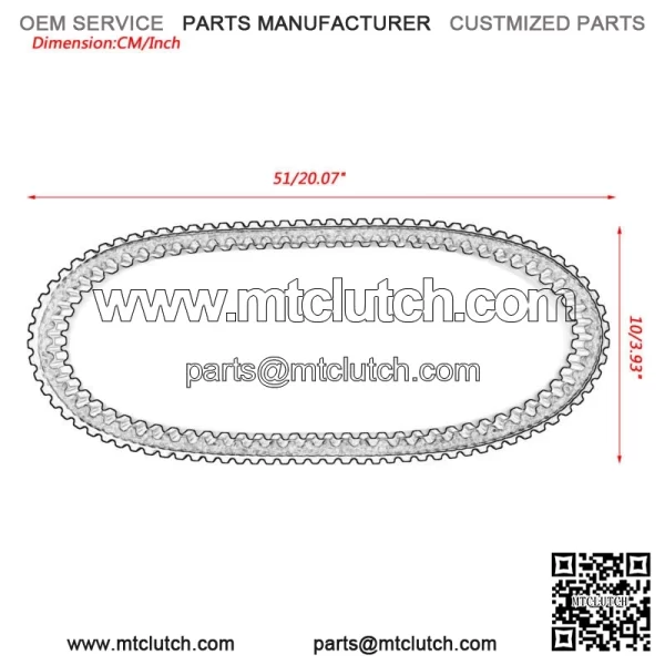 Drive Belt For Polaris 3211177 Snowmobile Rush Pro S X Switchback Titan 800 E (For: Polaris) - Image 2
