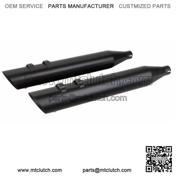 4" Black  Slash Cut Slip-On Mufflers Exhaust Pipes Harley 1995-2016 Touring (For: Harley-Davidson)