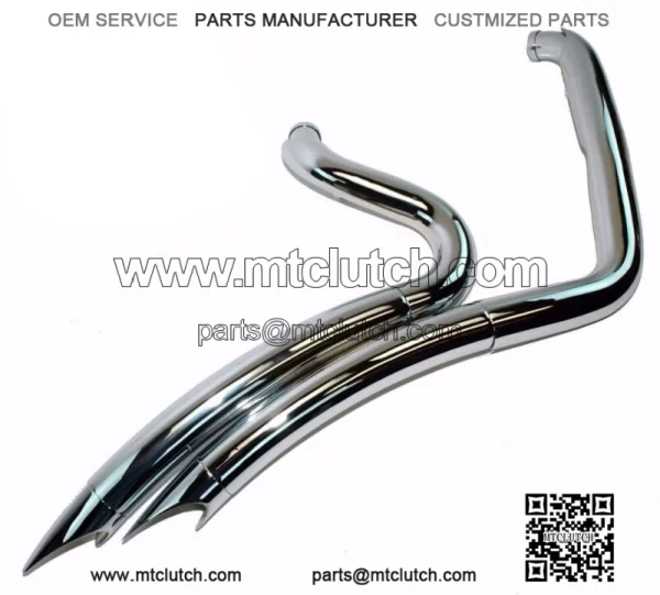 2 1/4" Chrome Big Radius Radius Curves Full Exhaust Drag Pipe System Harley Dyna (For: Harley-Davidson)