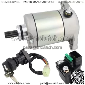 Starter Motor & Solenoid Relay & Ignition Switch for Suzuki ATV Eiger 400 2WD 4WD LT-A400 LT-F400 2002-2007 3545-016 31100-38F00 3313-719 31210-PWB1-900 SM-14241