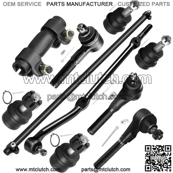 10pcs Front Suspension Kit Lower Upper Ball Joint Inner Outer Tie Rod Ends Adjusting Sleeve Fit 1991-2001 For Jeep for Cherokee 1991-1992 Comanche