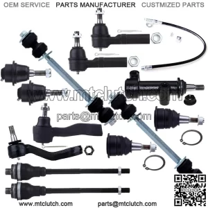 13pcs Suspension Kit Ball Joint Tie Rod Ends Parts Control Arms Pitman Arm-4 Groove Spline fit 2001-2010 for GMC Sierra 2500 HD 1999-2007 for Chevy Silverado 1500 4WD 4x4