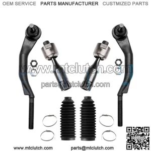 Front Inner Outer Tie Rod w/ Boot for 2003-2009 Chevy Trailblazer GMC Envoy