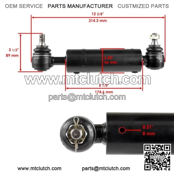 Steering Cylinder For John Deere 415 425A 051999 445C 051045 455A 050089 - Image 2