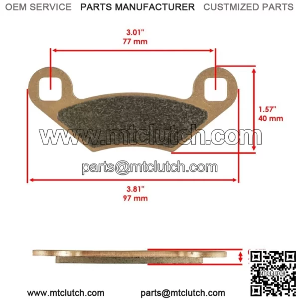 Front & Rear Brake Pads for Polaris Sportsman 400 HO 2011-2014 / HO South 2014 For: Polaris Sportsman 570 - Image 2