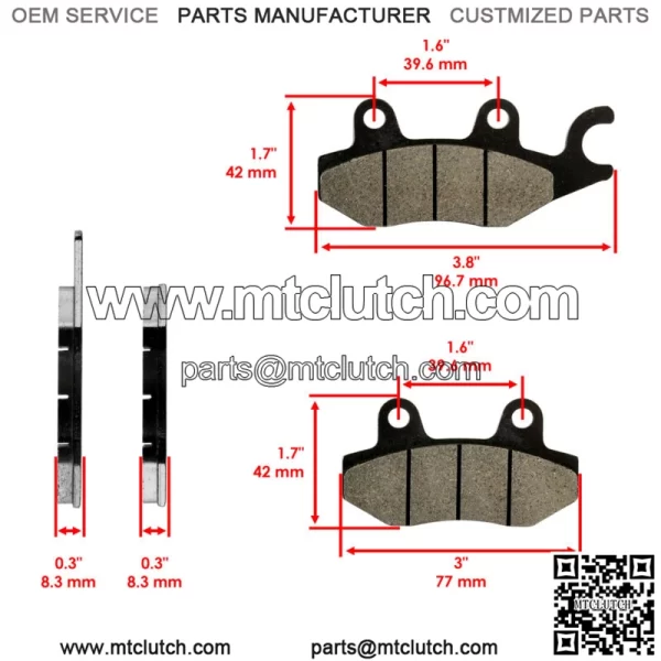 Front Rear Brake Pads for Kawasaki EX250 Ninja 250R 2008 2009 2010 2011 2012 - Image 2