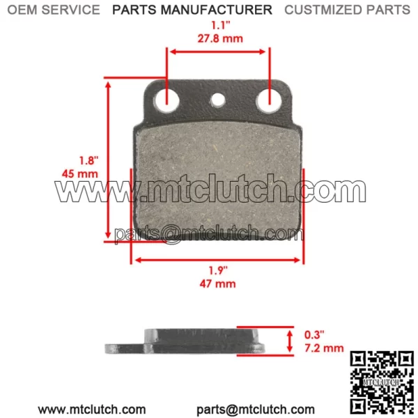 Front and Rear Brake Pads for Kawasaki KSF400 KFX400 2003 2004 2005 2006 - Image 3