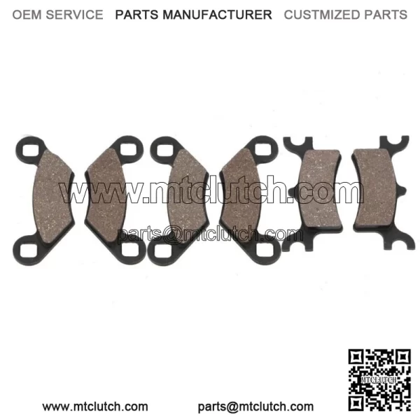 Front + Rear Organic Brake Pads 2008 Polaris Sportsman 500 HO Set Full Kit  on (For: Polaris)