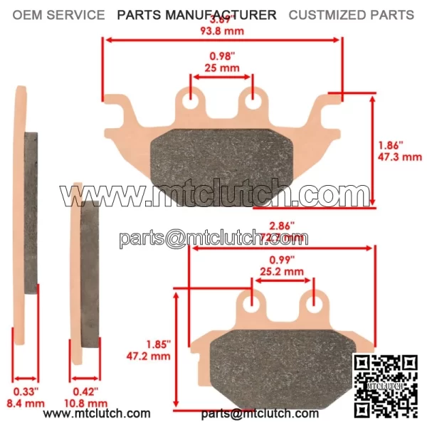 Front Rear Brake Pads for Yamaha YZF-R125 YZFR125 2008-2018  MT125 2014-2019 - Image 2