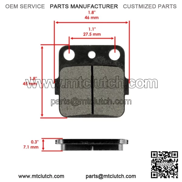 Brake Pads for Honda TRX400EX TRX 400 EX Sportrax 2001-2008 Rear Brakes (For: Honda) - Image 2