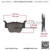 For Honda Rincon 680 Front Rear Brake Pad TRX680FA FA5 TRX680FGA 4x4 2006-2023 (For: Honda) - Image 3