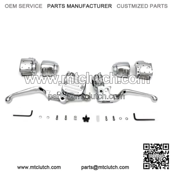 Chrome Handlebar Controls Hand Lever Control Kit Single Disc 2007-2011 Harley (For: Harley-Davidson)